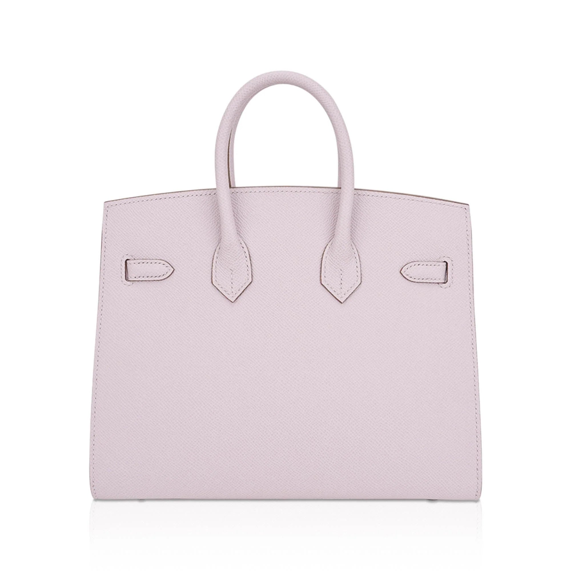 Birkin 25 Bag Sellier Mauve Pale Epsom Leather with Palladium Hardware