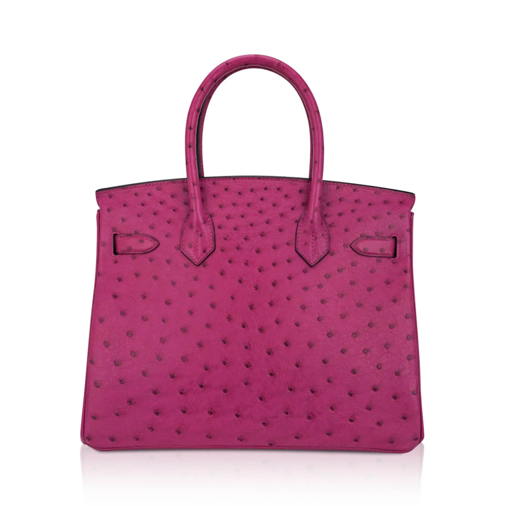 Birkin 30 Bag Rose Pourpre Ostrich with Palladium Hardware