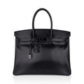 Birkin 35 Bag So Black Box Leather Limited Edition Very Rare