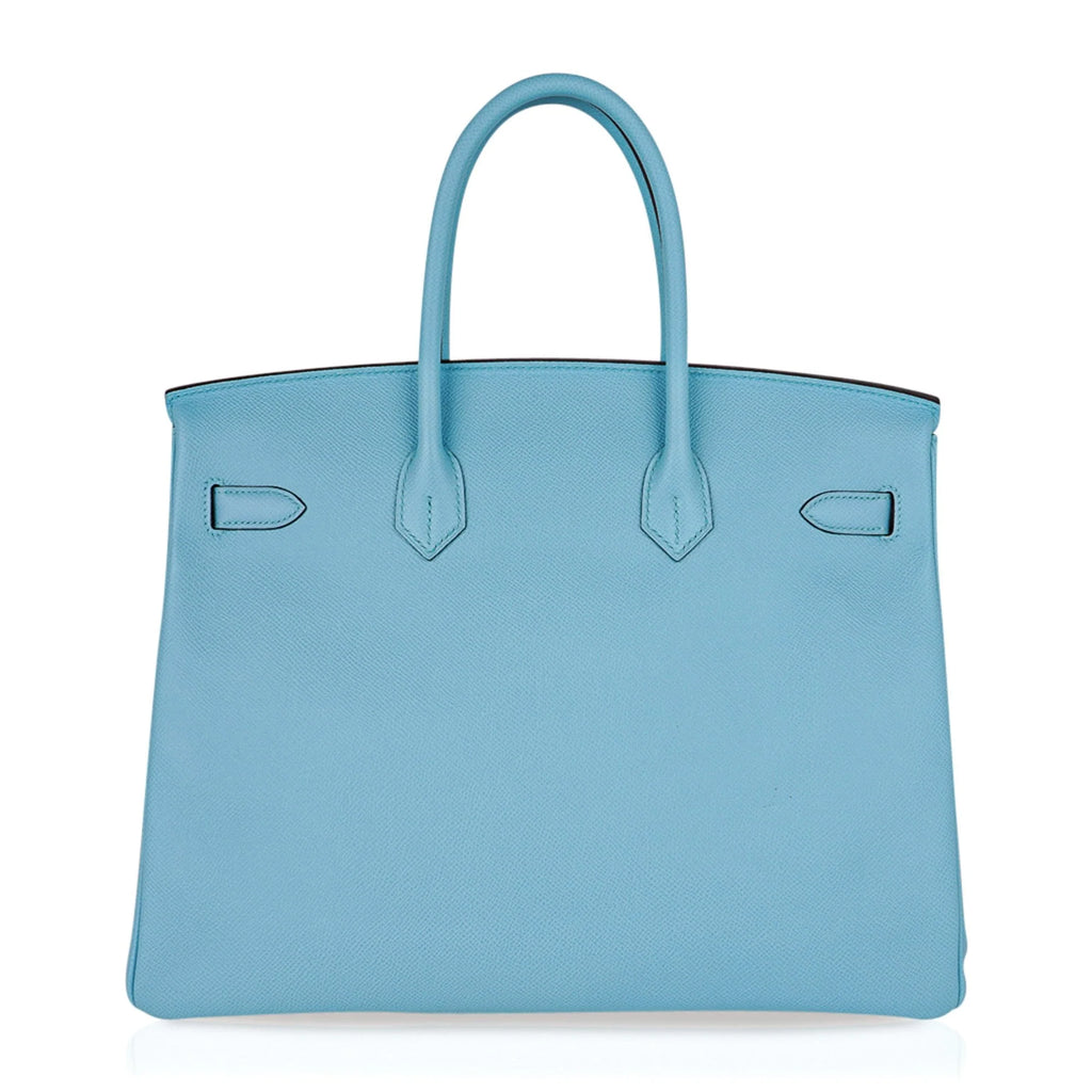 Birkin 35 Bag Blue Atoll Gold Hardware Epsom Leather