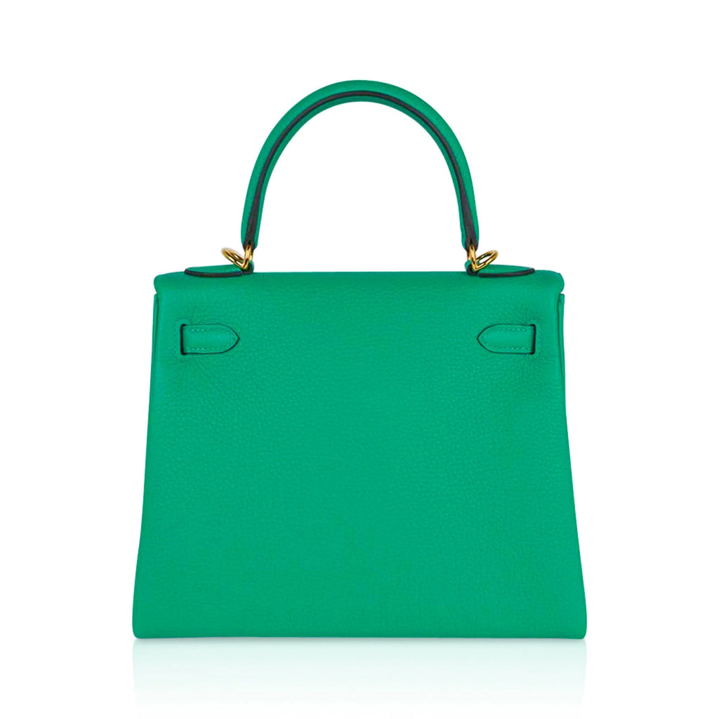 Kelly Retourne 25 Bag Menthe Togo Gold Hardware New w/Box