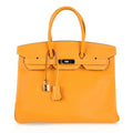 Birkin 35 Bag Yellow Jaune D’Or Candy Limited Edition Epsom Permabrass