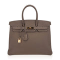 Birkin 35 Bag Etoupe Gold Hardware Togo Leather