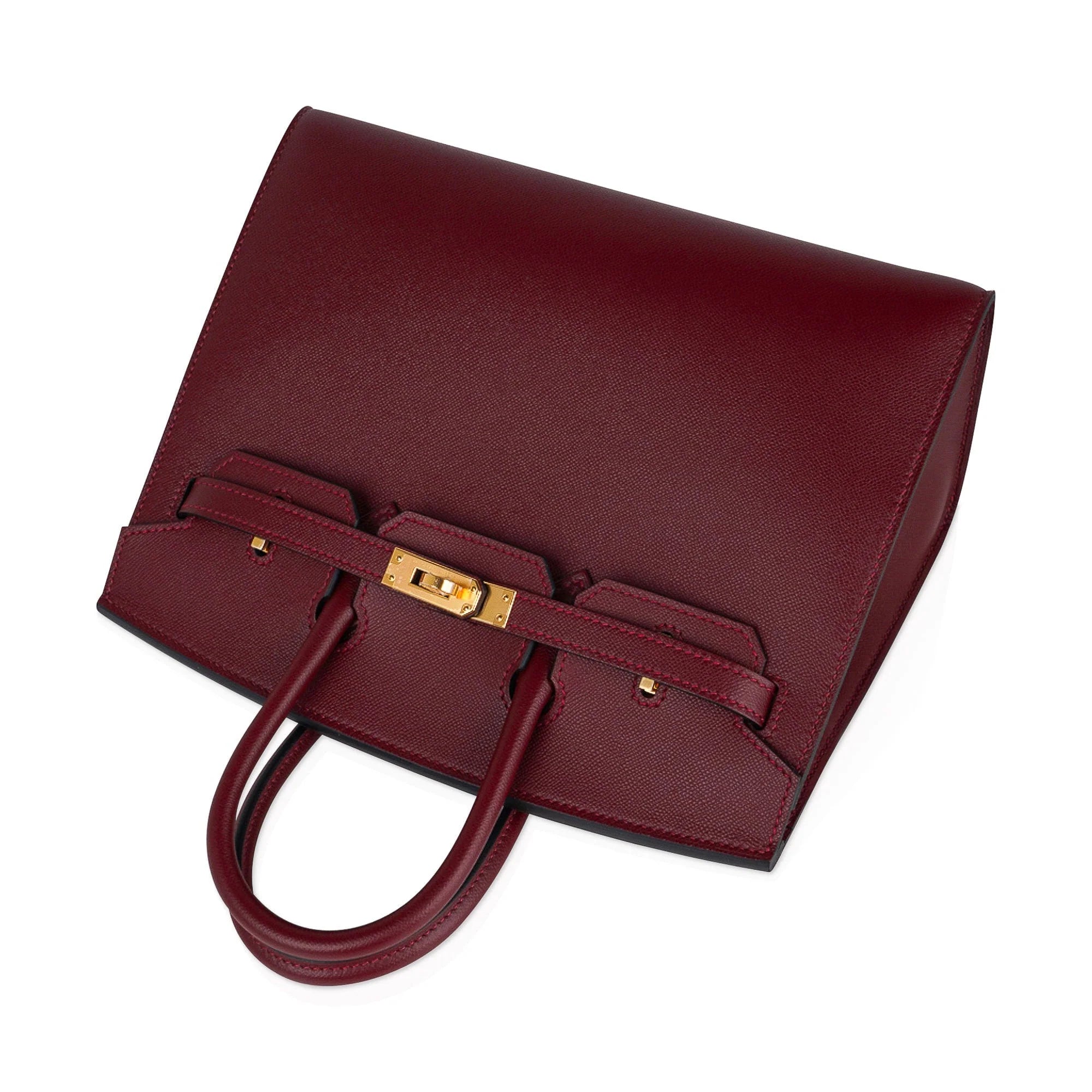 Birkin 25 Bag Sellier Rouge H Gold Hardware Veau Madame Leather