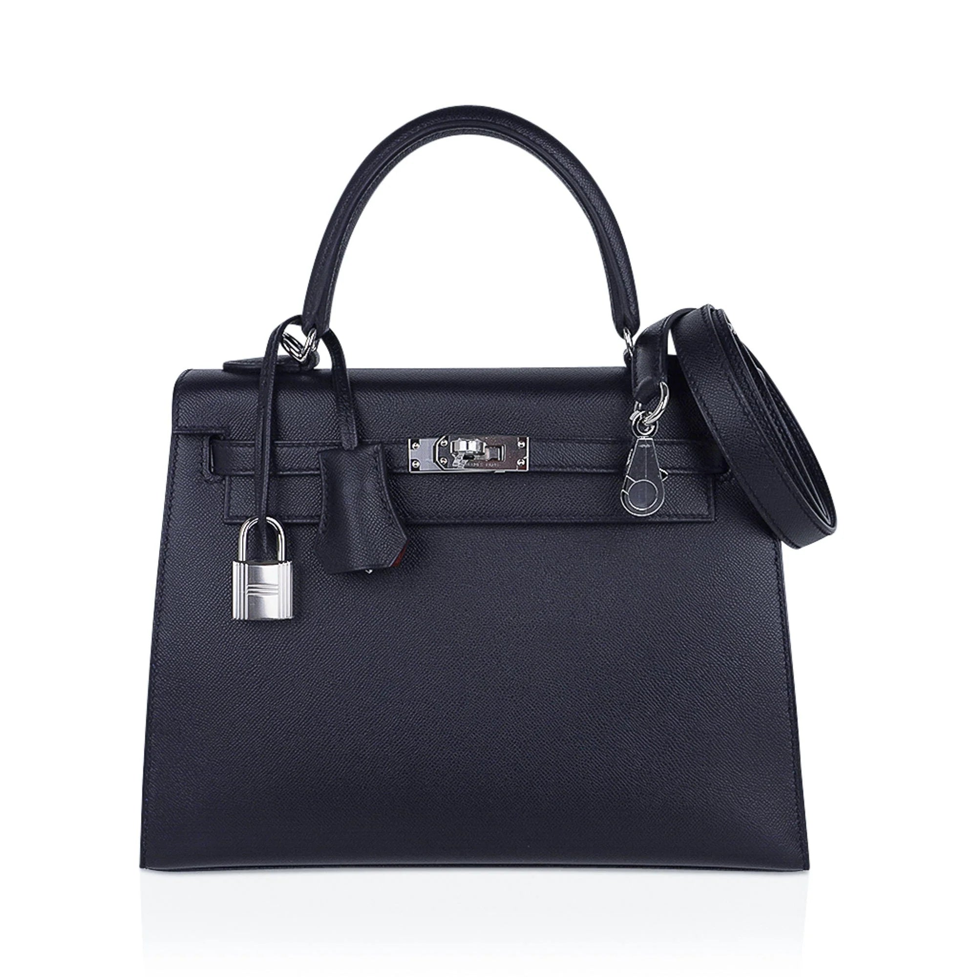 Verso Kelly Sellier 25 Bag Bleu de Minuit & Etrusque Veau Madame Leather with Palladium Hardware