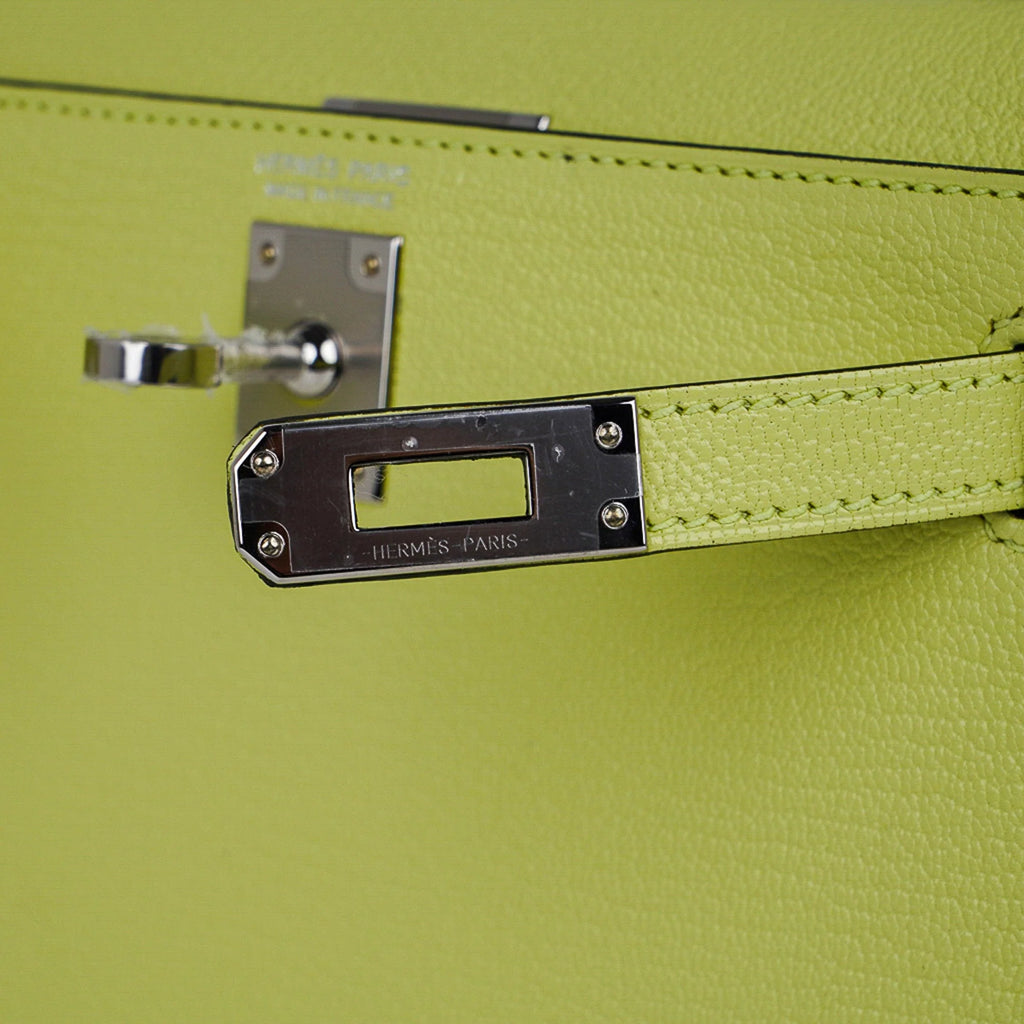Mini Kelly 20 Bag Sellier Jaune Bourgeon Chevre Leather with Palladium Hardware