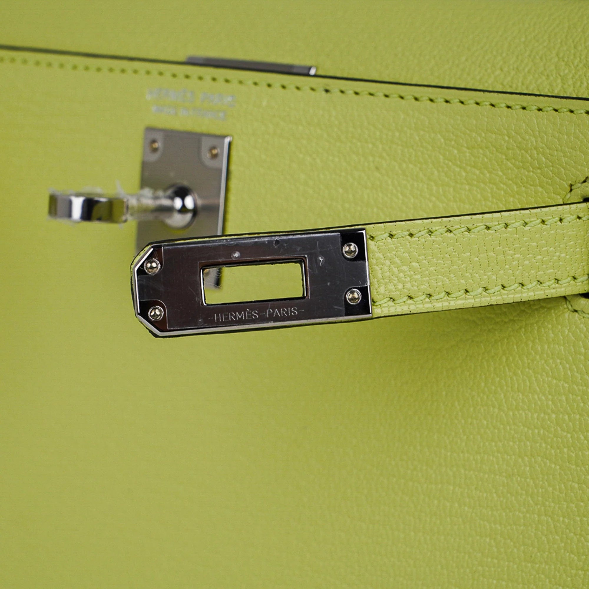 Mini Kelly 20 Bag Sellier Jaune Bourgeon Chevre Leather with Palladium Hardware