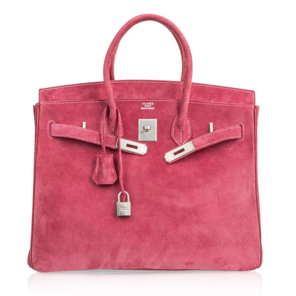 Birkin 35 Bag Fuchsia Pink Doblis Palladium Rare