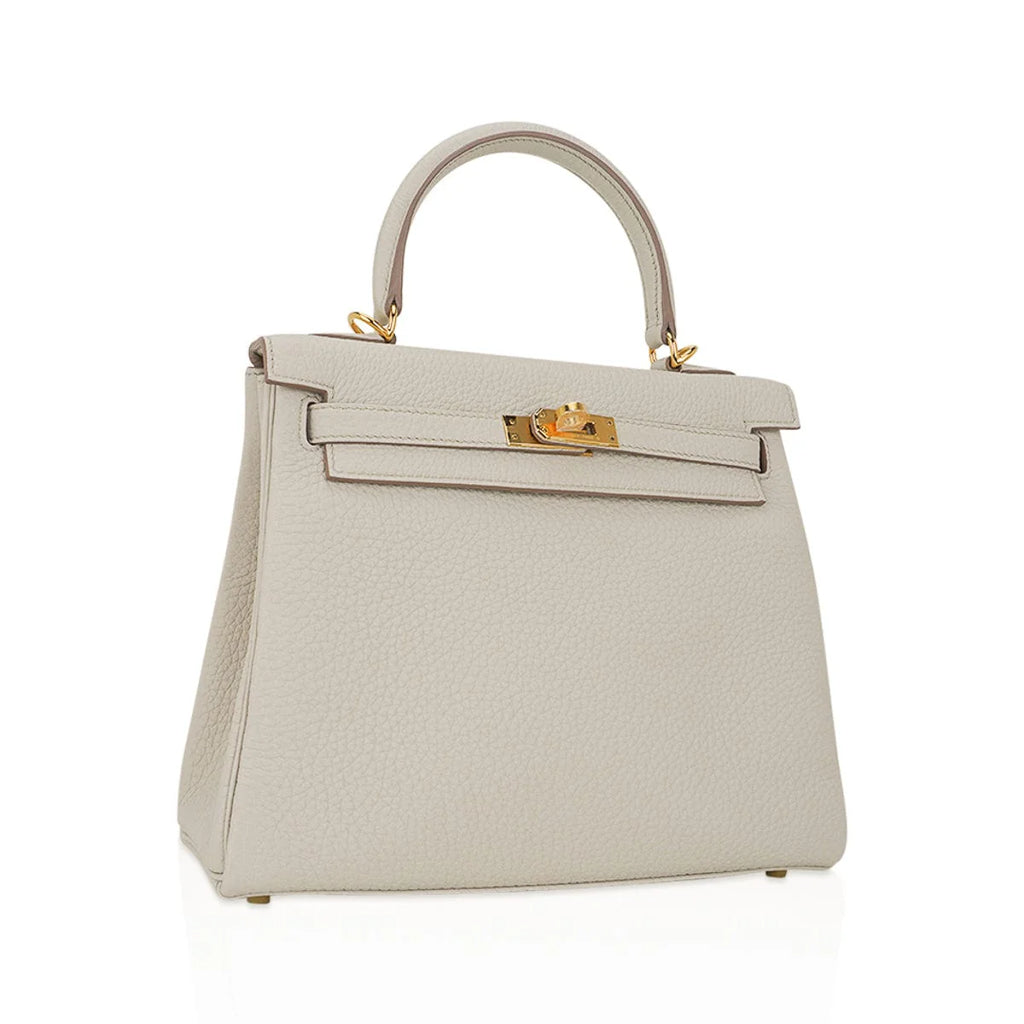 Kelly 25 Retourne Bag Beton Togo Leather with Gold Hardware