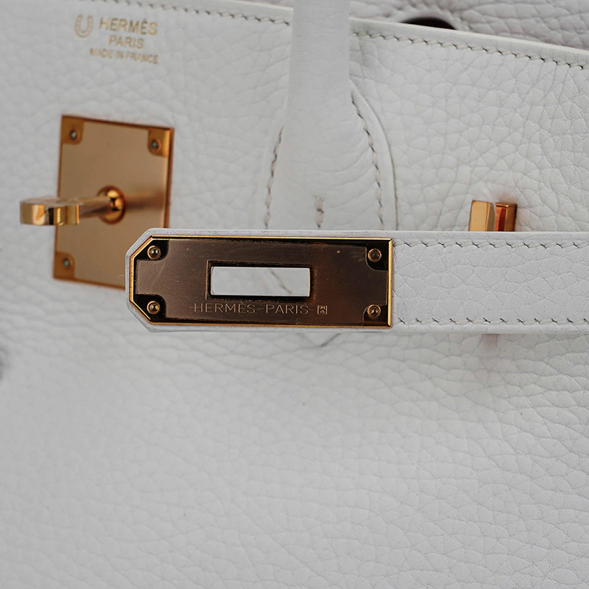 Special Order HSS Birkin 30 Bag White & Orange Clemence Leather with Rose Gold Hardware