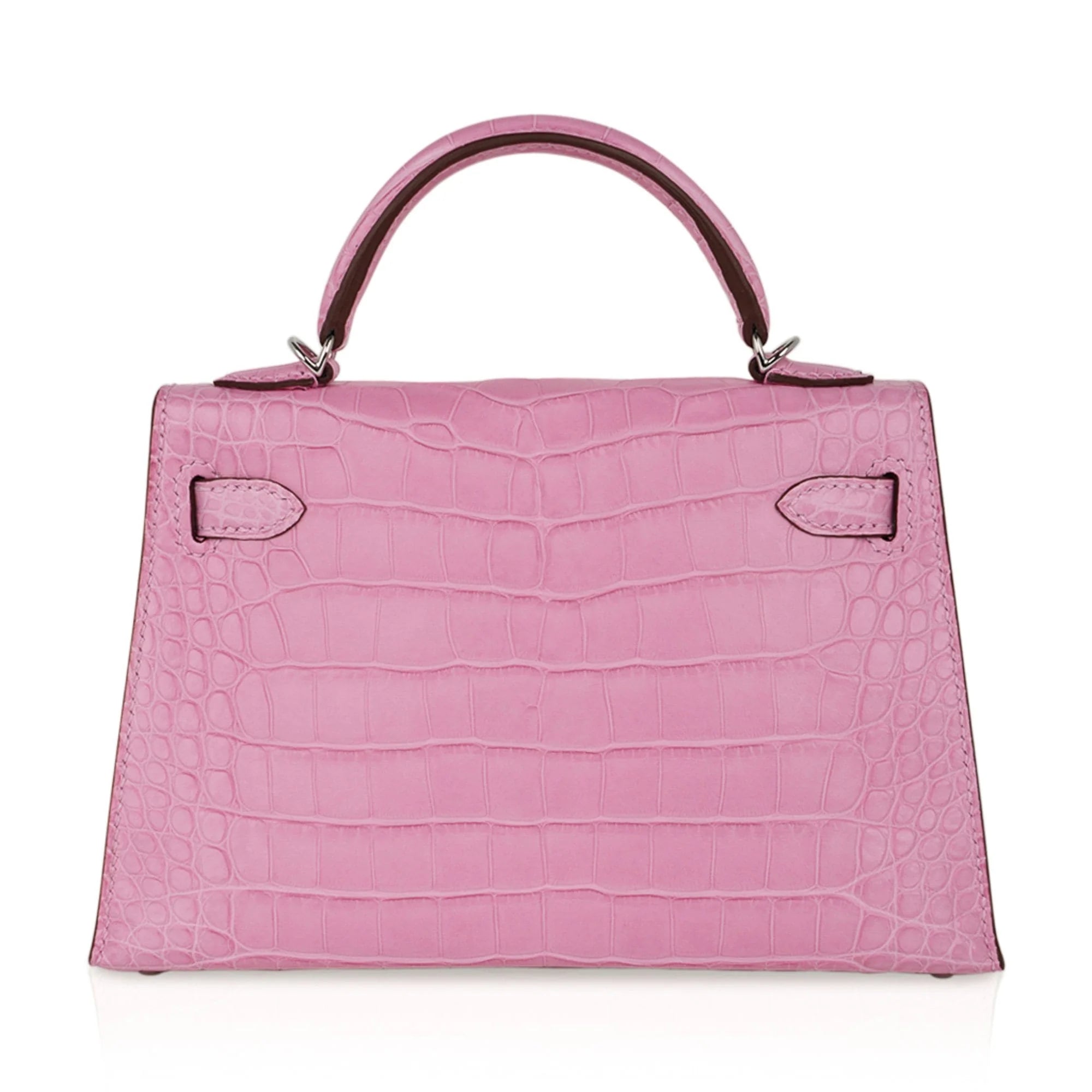 Kelly 20 Mini Sellier Bag 5P Pink Matte Alligator Palladium Limited Edition
