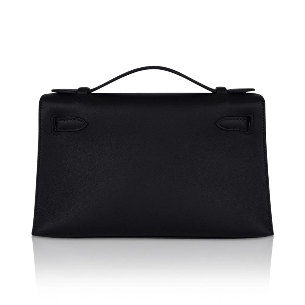 Kelly Pochette Bag Black Rose Gold Hardware Clutch