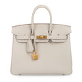 Birkin HSS 25 Bag Beton w/ Pink Rose Pourpre Brushed Gold Hardware Togo