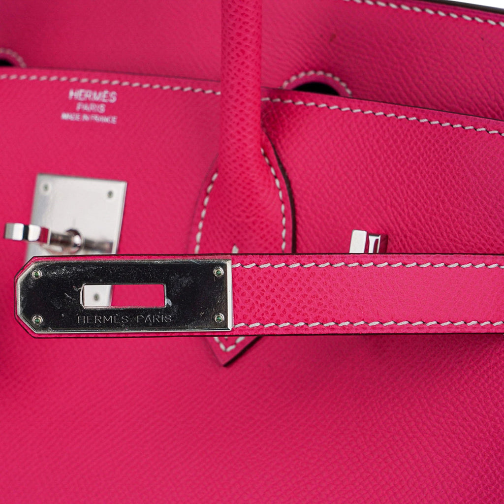 Birkin 30 Bag Rose Tyrien Candy Epsom Limited Edition Palladium