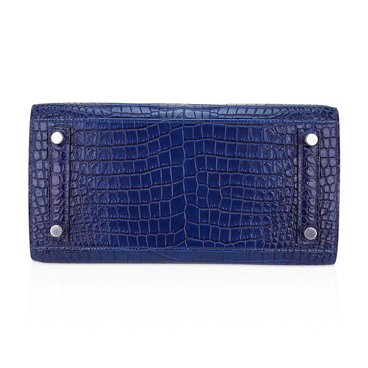 Limited Edition Birkin 25 Bag Sellier Indigo Aizome Porosus Crocodile with Palladium Hardware