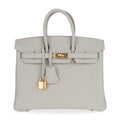 Birkin 25 Bag Gris Perle Togo Gold Hardware
