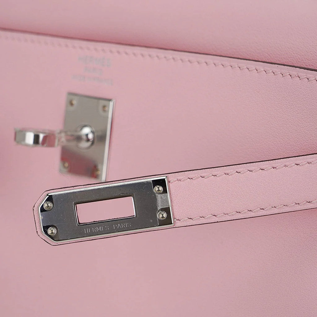 Kelly 25 Bag Rose Sakura Swift Leather with Palladium Hardware