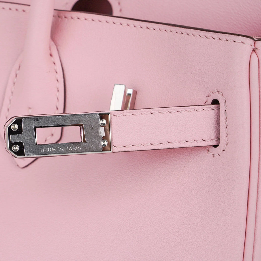 Birkin 25 Bag Rose Sakura Palladium Hardware Rare