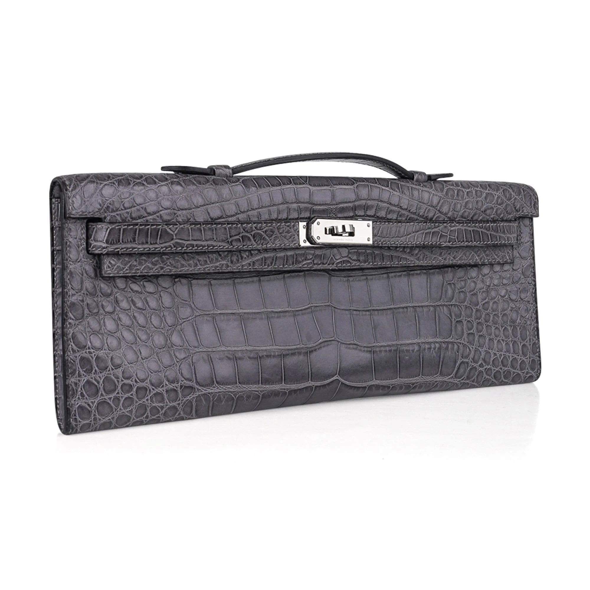 Kelly Cut Bag Gris Paris Grey Matte Alligator Palladium VERY rare