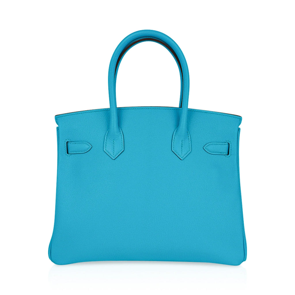 Birkin 30 Bleu Aztec Bag Chevre Leather with Gold Hardware