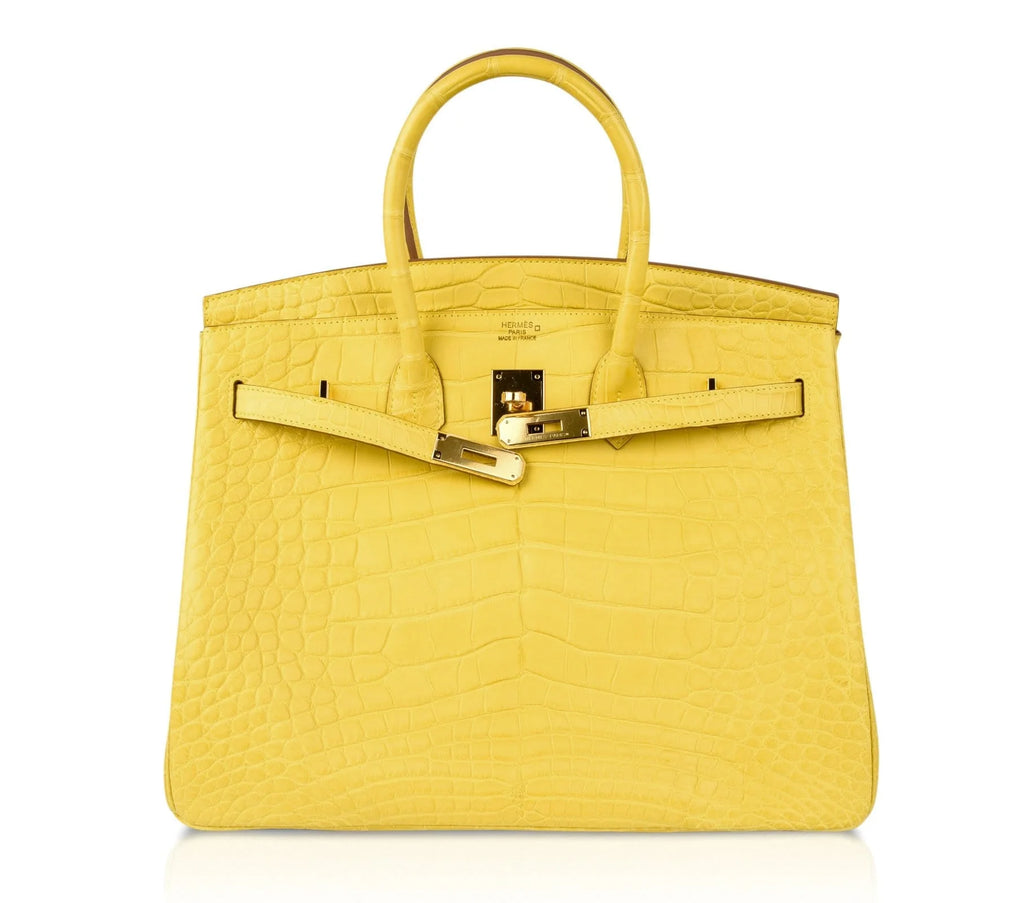 Birkin 35 Bag Matte Alligator Mimosa Gold Hardware Crazy Fabulous