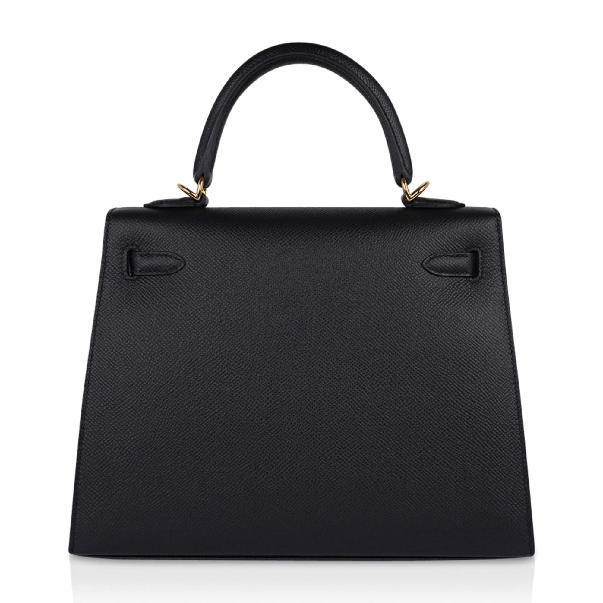 Kelly Sellier 25 Bag Black Epsom Gold Hardware New