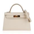 Kelly 20 Mini Sellier Bag Craie Epsom Leather Gold Hardware