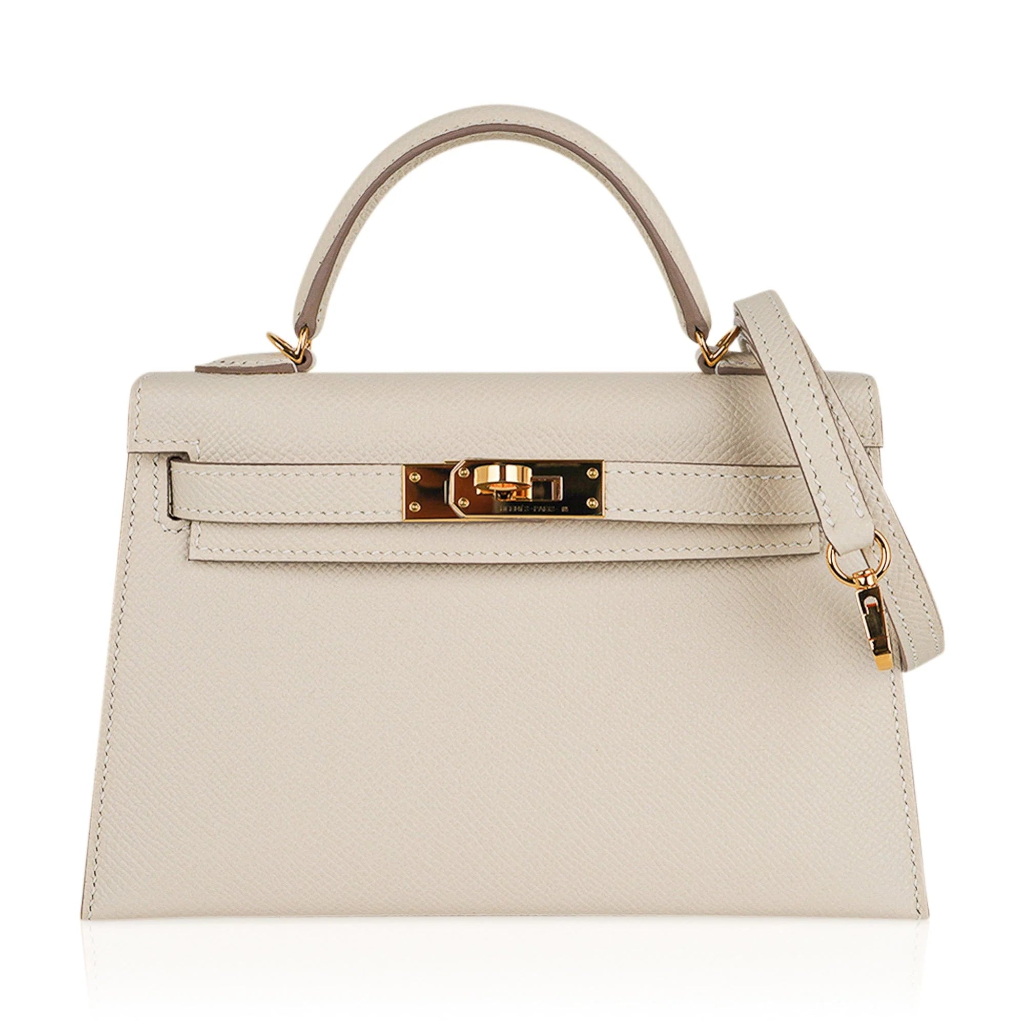 Kelly 20 Mini Sellier Bag Craie Epsom Leather Gold Hardware