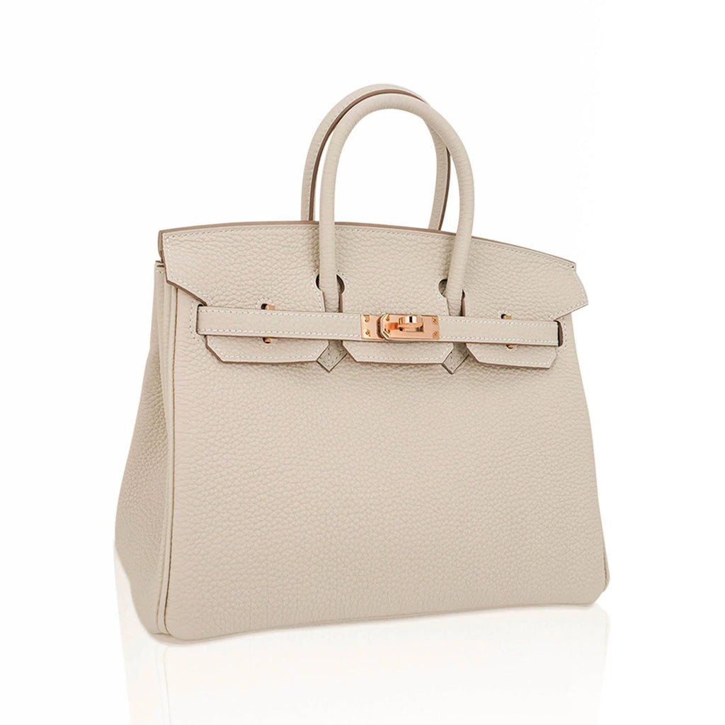 Birkin 25 Bag Craie Togo Leather with Rose Gold Hardware