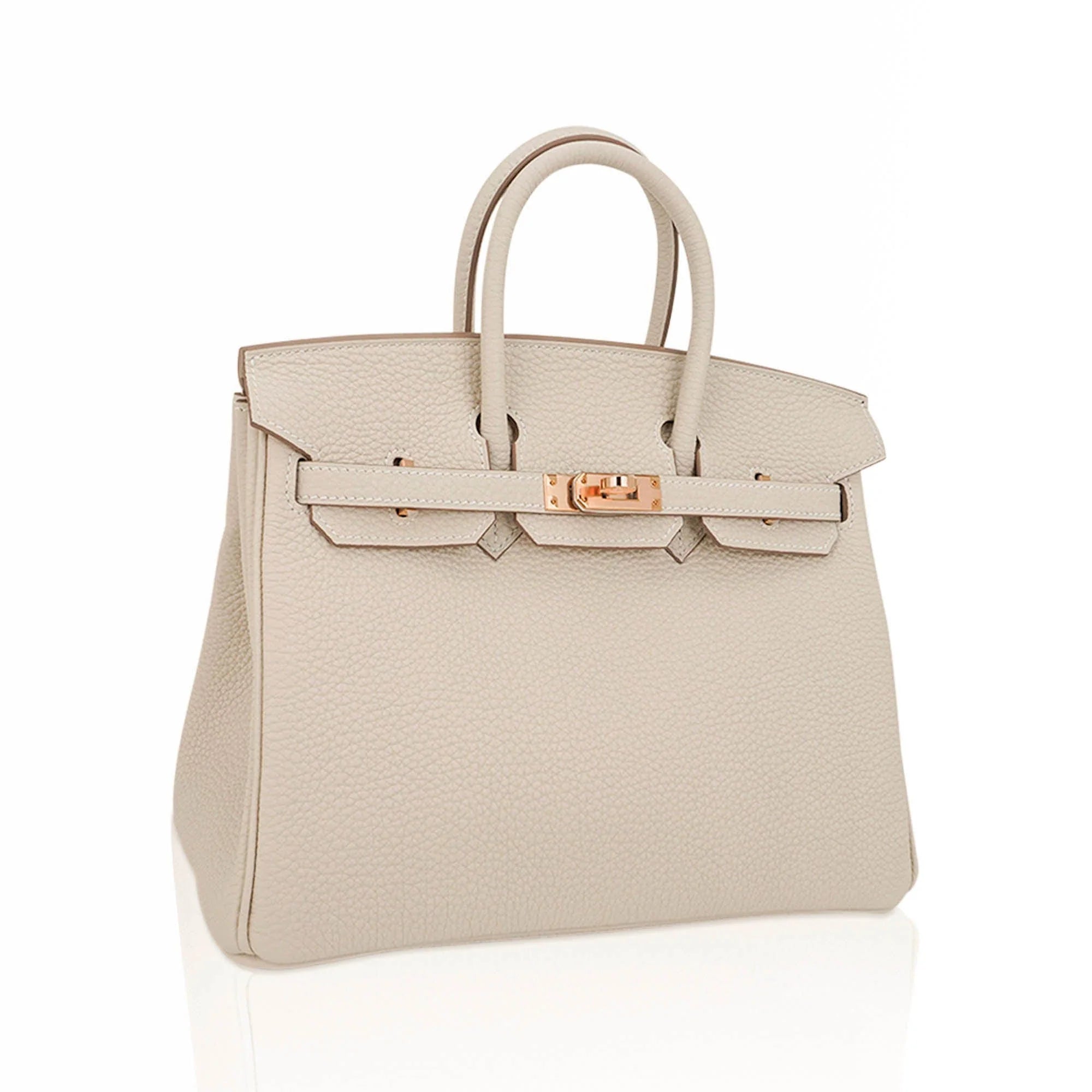 Birkin 25 Bag Craie Togo Leather with Rose Gold Hardware