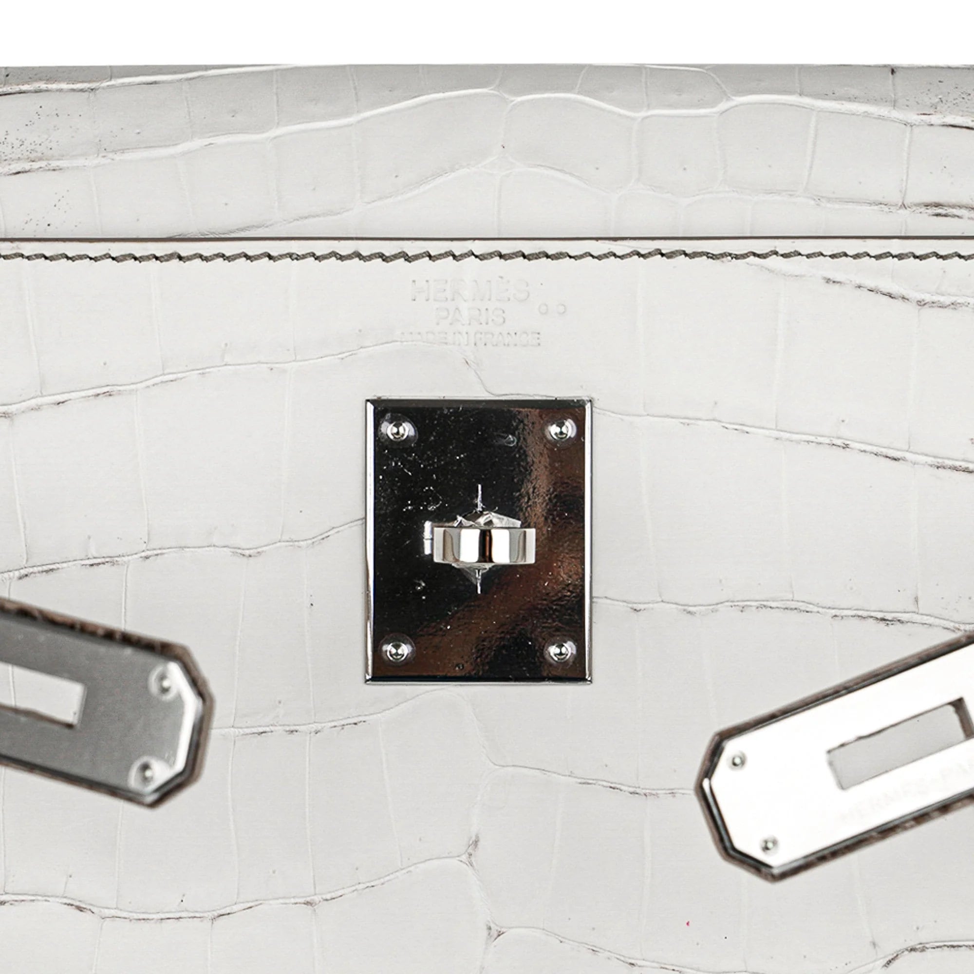 Limited Edition Kelly 32 Bag Himalaya Crocodile with Palladium Hardware