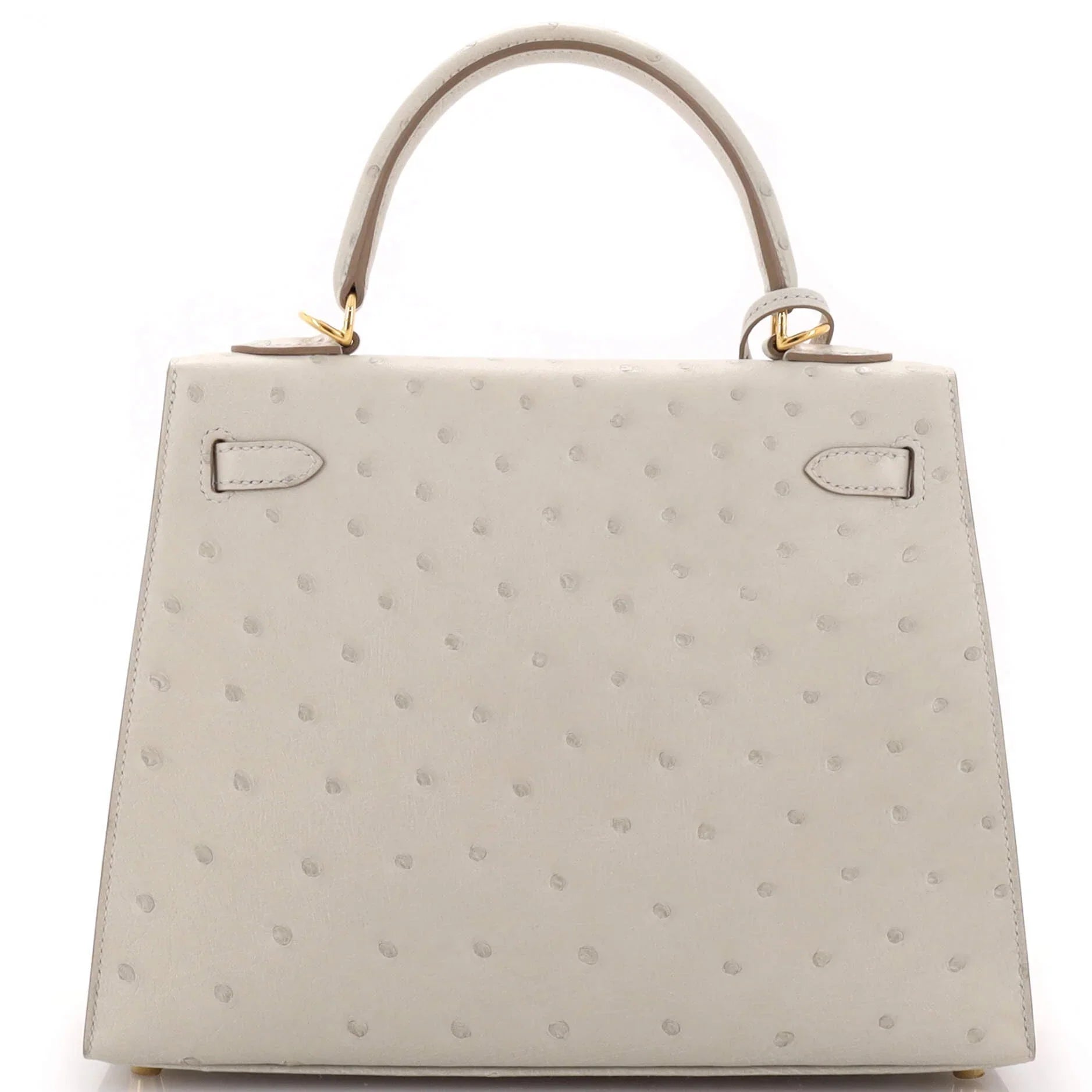 Kelly II Sellier Mini Beton Ostrich Gold Hardware