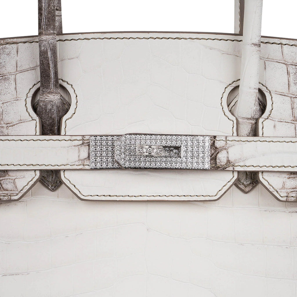 Birkin 30 Bag Diamond Himalaya Blanc Matte Niloticus Crocodile with 18k White Gold Hardware