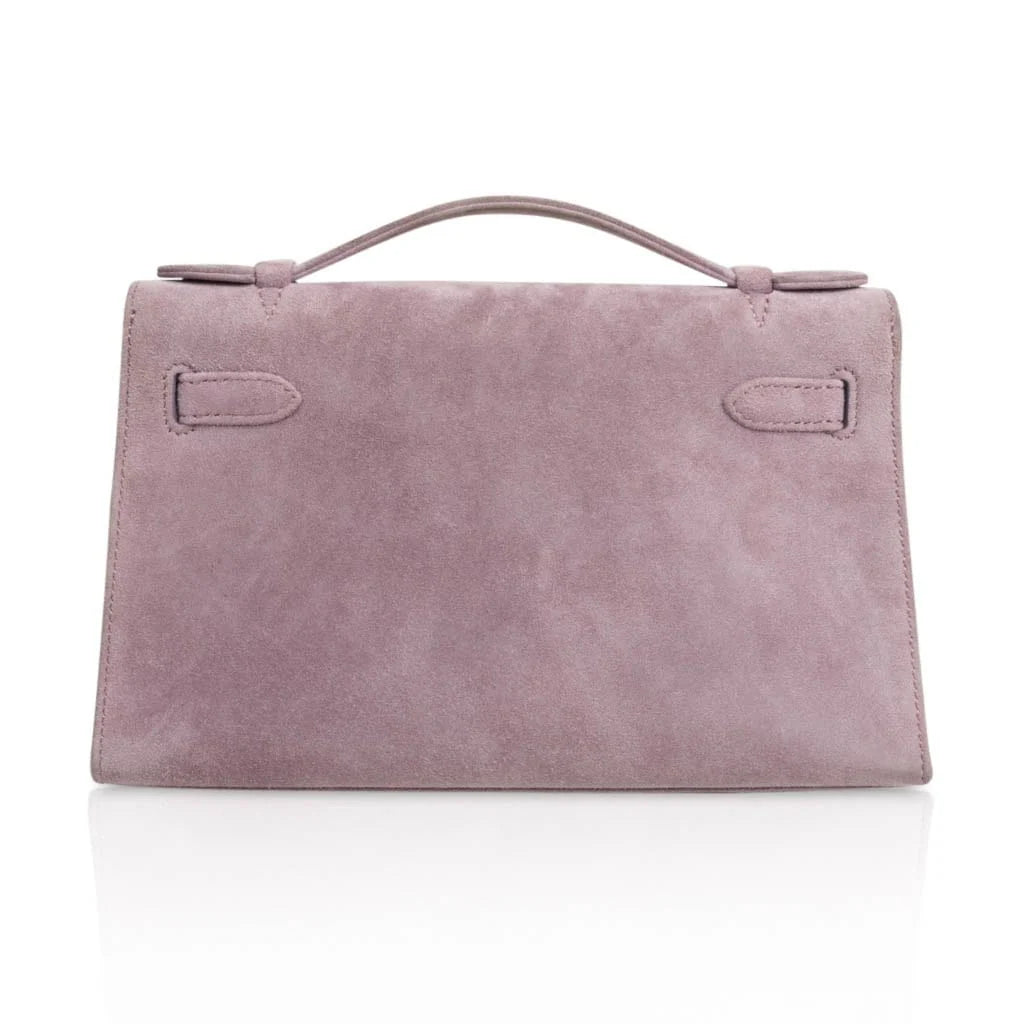 Kelly Pochette Lilac Doblis Suede Palladium