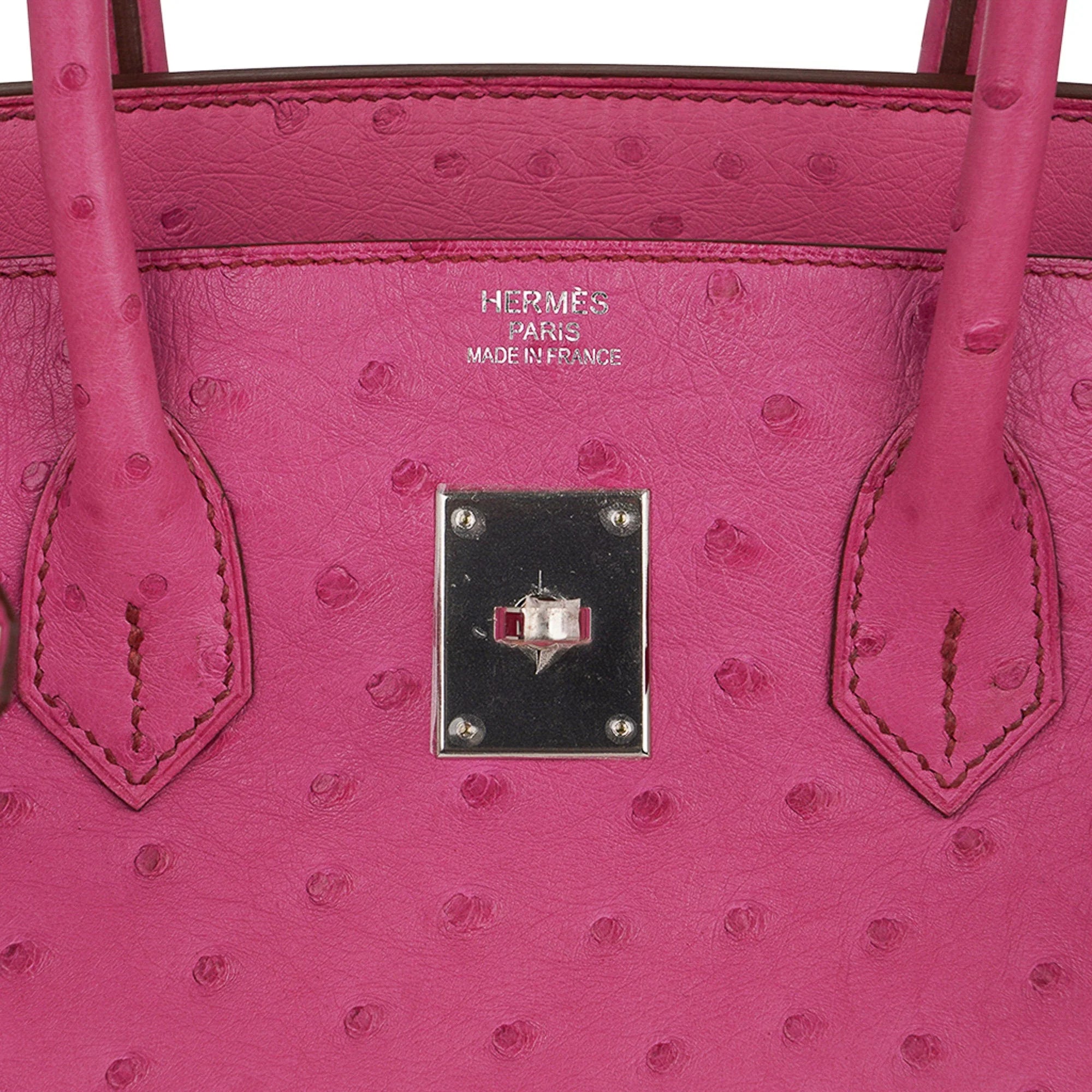 Birkin 35 Bag Fuchsia Ostrich Palladium Hardware