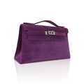 Limited Edition Kelly Pochette Violet Doblis Clutch Bag with Palladium Hardware