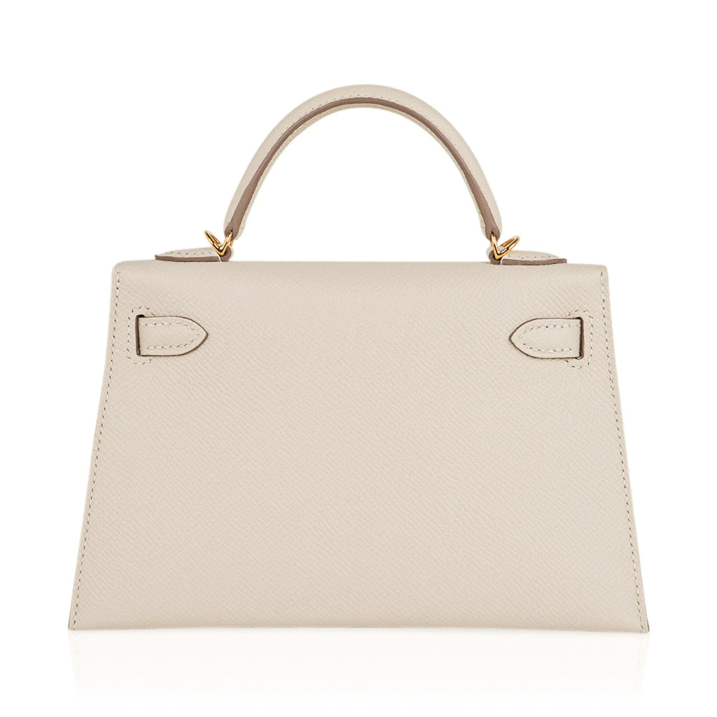 Kelly 20 Mini Sellier Bag Craie Epsom Leather Gold Hardware