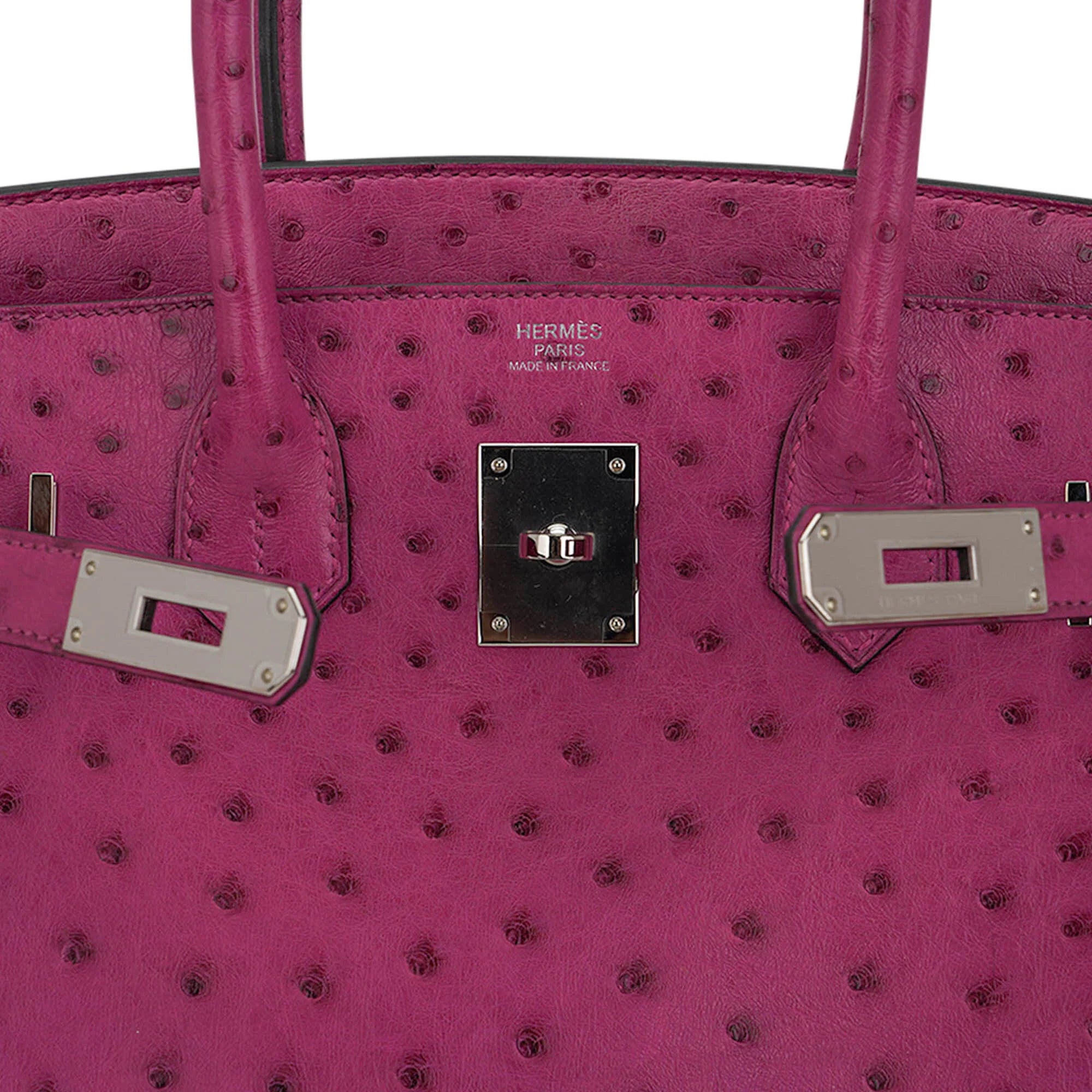 Birkin 30 Bag Rose Pourpre Ostrich with Palladium Hardware