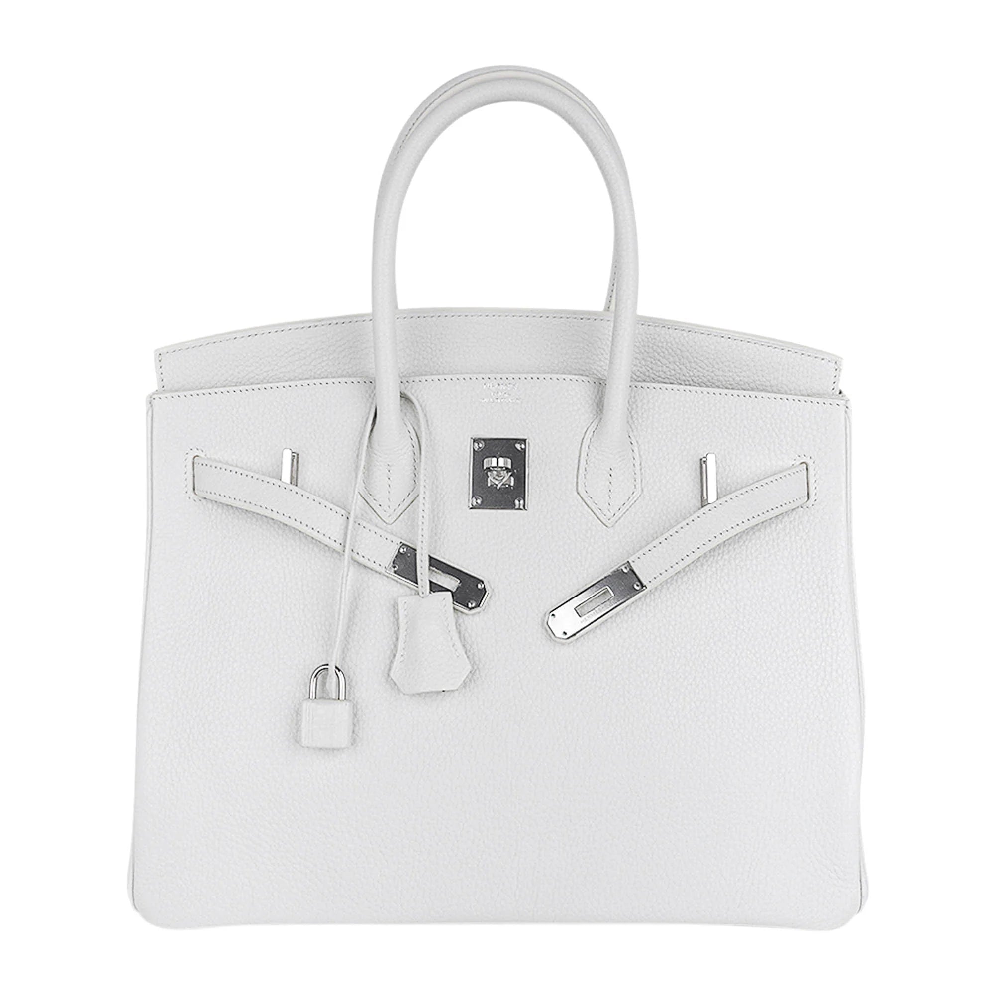 Birkin 35 Bag White Clemence Leather with Palladium Hardware