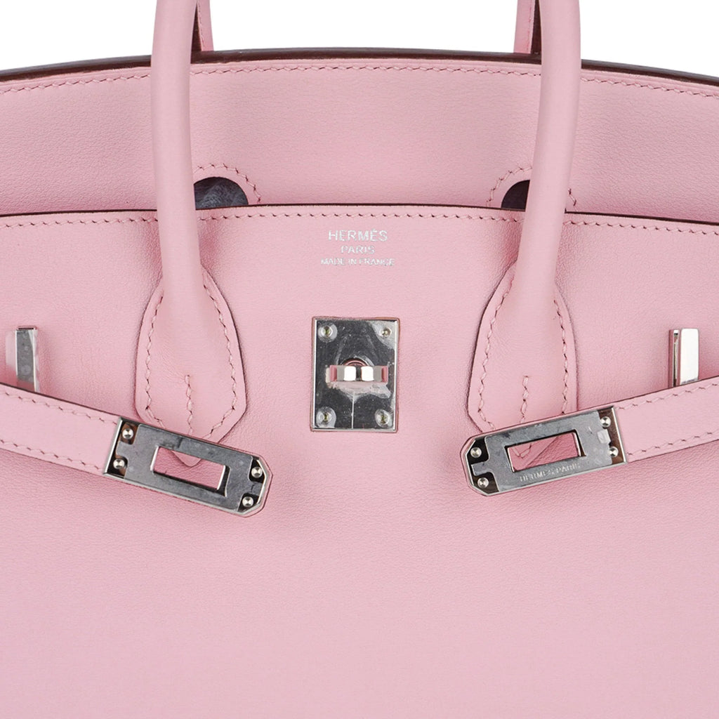 Birkin 25 Bag Rose Sakura Palladium Hardware Rare