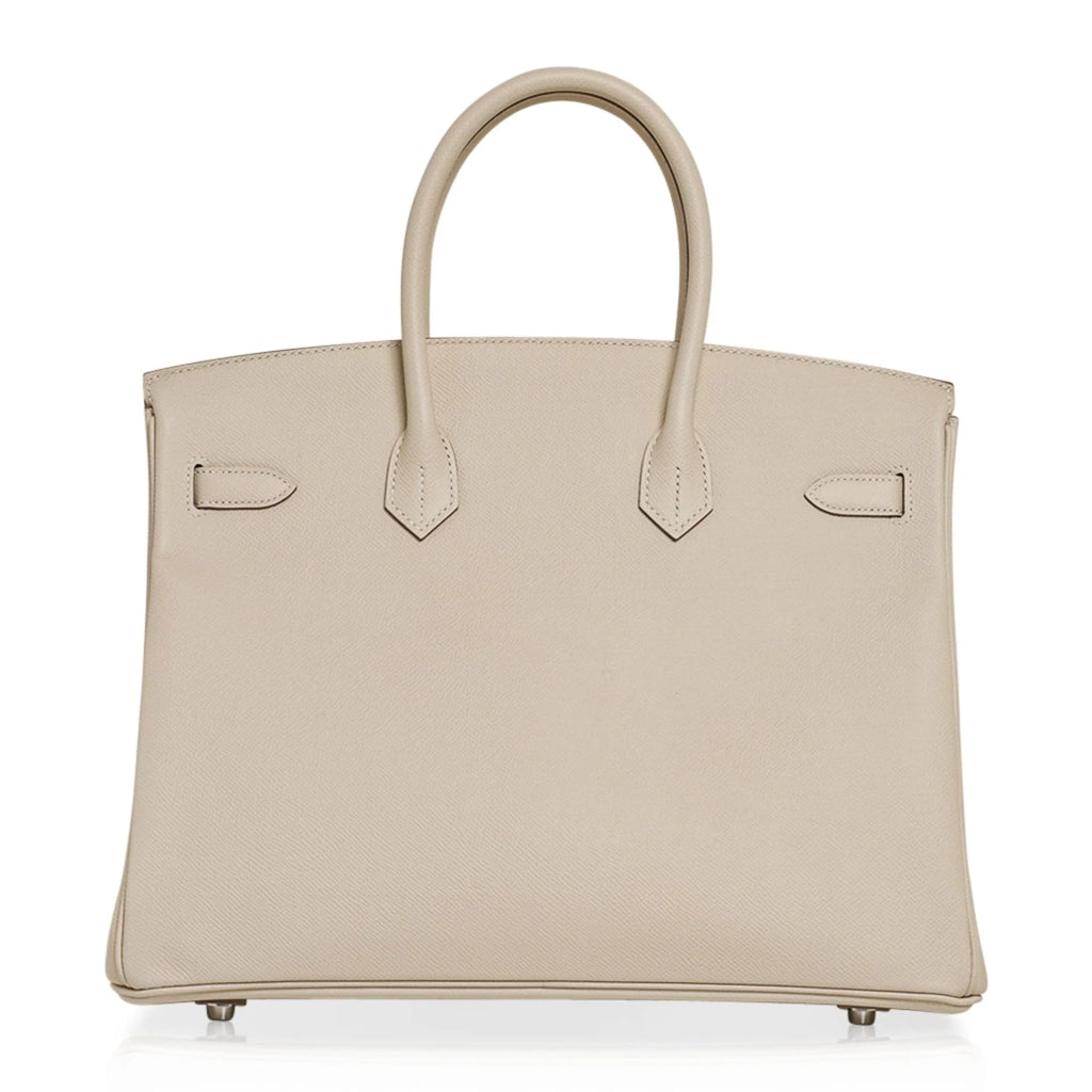 Birkin 35 Bag Craie Epsom Palladium Hardware