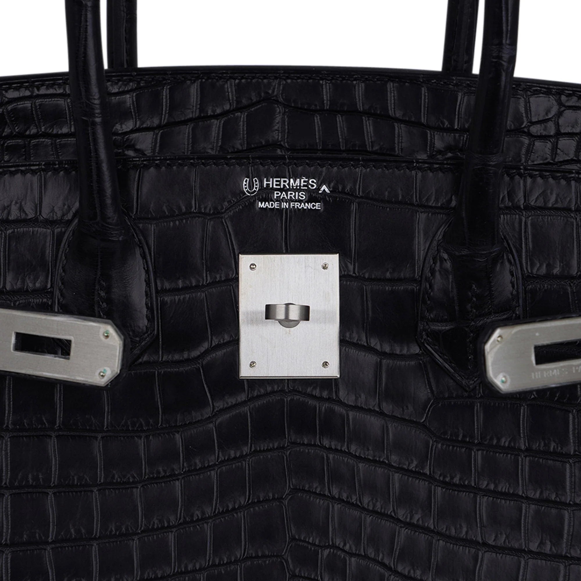 Birkin HSS 30 Matte Porosus Crocodile Black / Rose Pourpre Bag