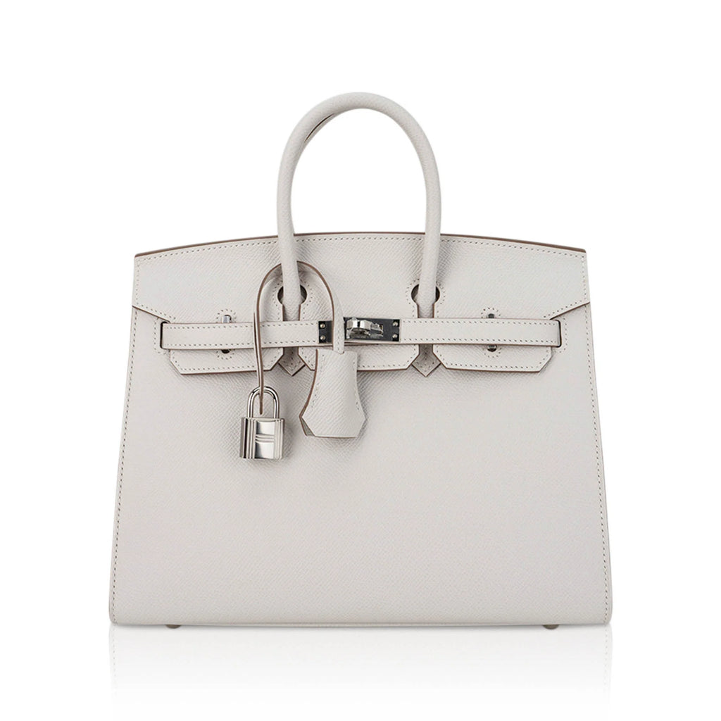 Birkin Sellier 25 Bag Gris Pale Epsom Leather with Palladium Hardware