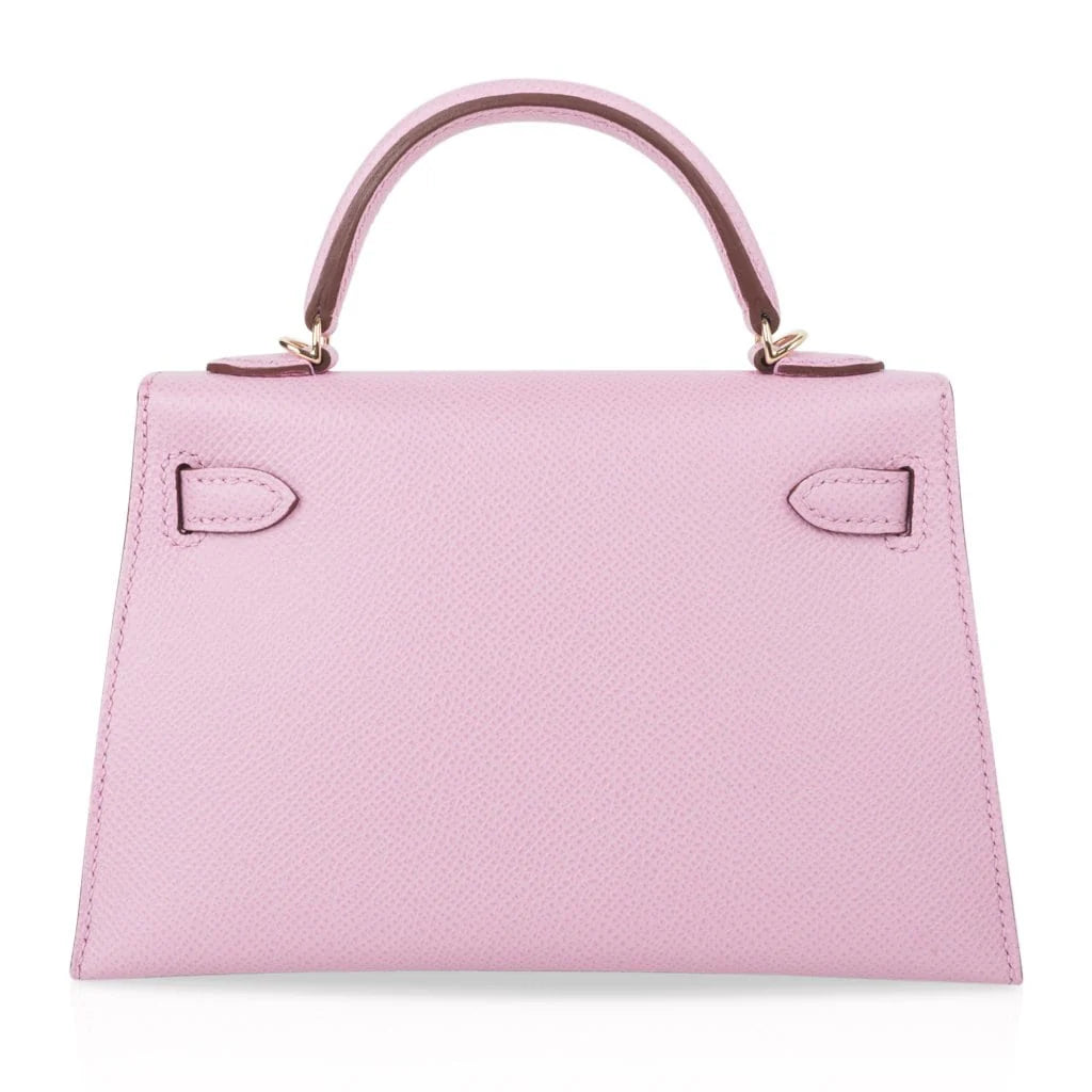 Kelly 20 Mini Sellier Bag Mauve Sylvestre Epsom Permabrass Hardware