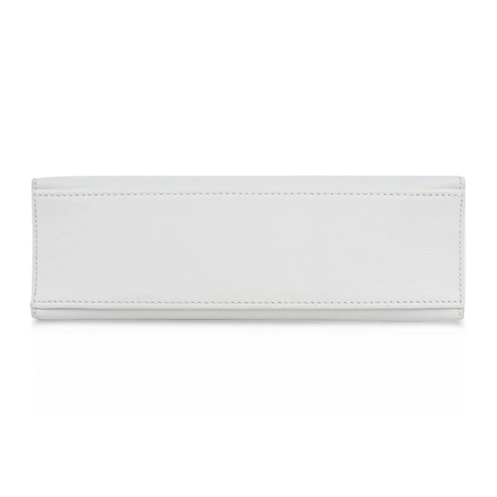 Kelly Pochette Clutch Bag Very Rare White Gold Hardware