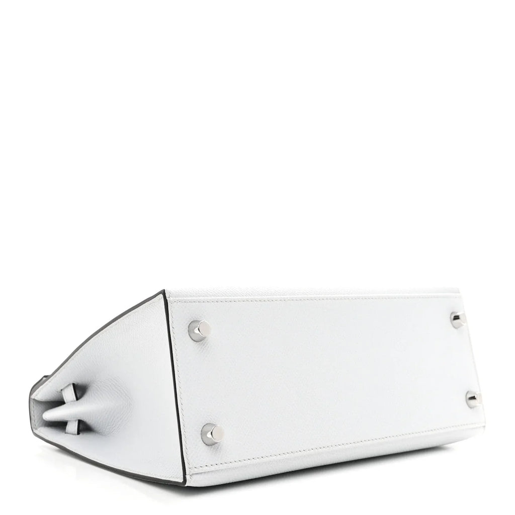 Kelly Sellier Gris Pantin Palm-Grained Leather Palladium Hardware