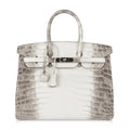 Birkin 35 Himalaya Blanc Crocodile Palladium Hardware