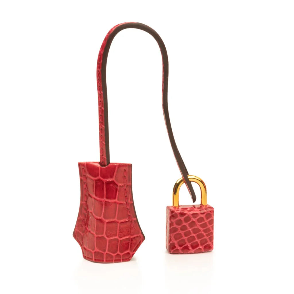 Birkin 25 Bag Red Braise Porosus Crocodile Gold Hardware Lipstick Red