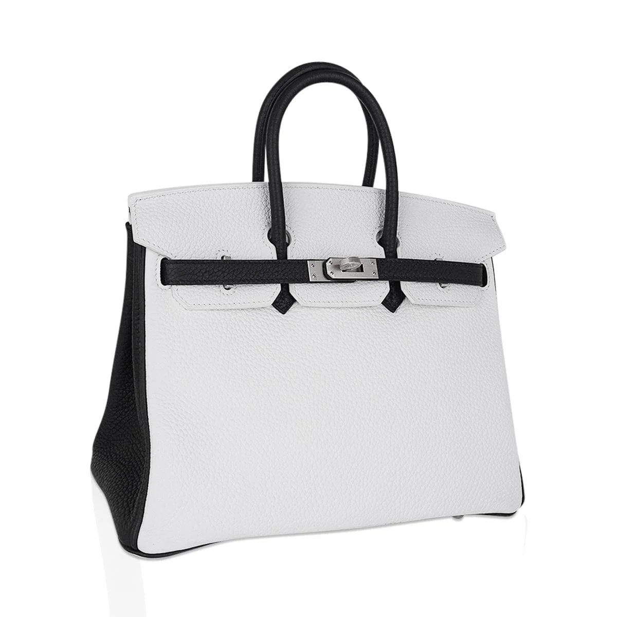 Birkin HSS 25 Bag White w/ Black Brushed Palladium Hardware