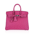 Birkin 25 Bag Fuchsia Ostrich with Palladium Hardware